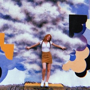 Dark tan high rise skirt